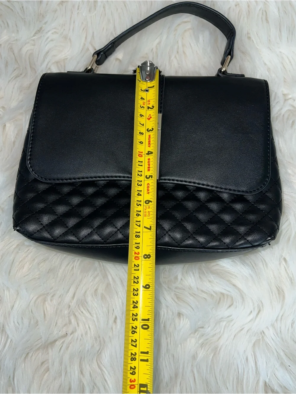 GUESS Los Angeles Black Quilted Top Handle Shoulder Bag Satchel Gold Hardware
